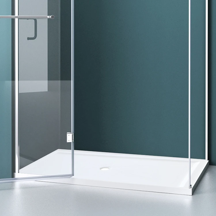CKB OEM ODM 5 Years Warranty Double Threshold Flat Surface Rectangle ABS White Bathroom Shower Tray