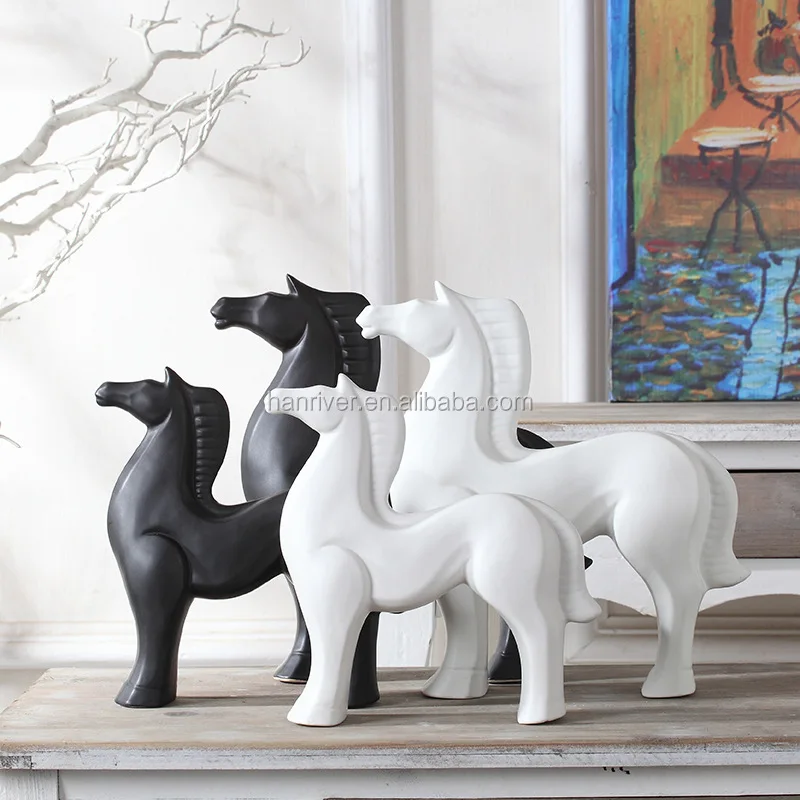 Ceramic Porcelain colors glaze Animal Horse Figurine Wholesale For Decoration