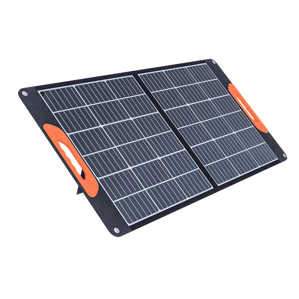 36 cells good price new design mono folded flexible 100w solar panels with double glass led display for camping