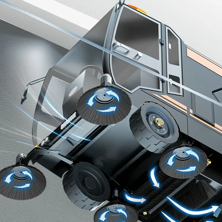 Multi-Functional Industrial Electric Road Sweeper Ride-On Battery-Powered Automatic Brushed Farm Floor Sweeper
