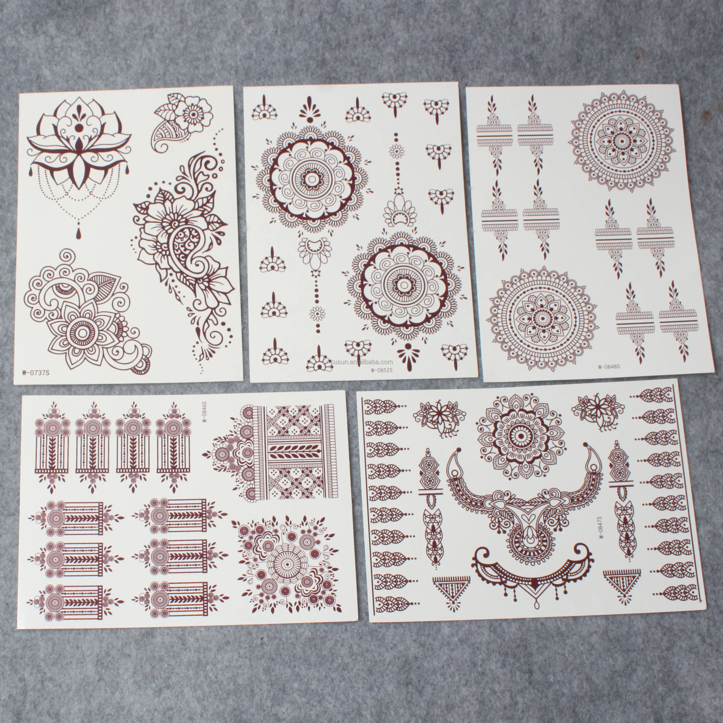 Factory Price custom henna tattoo sticker temporary brown henna hand tattoo