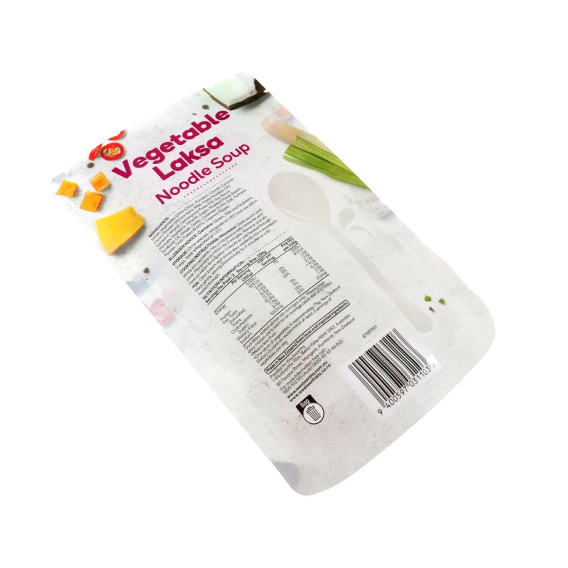 Factory price flexible frosted white stand up food pouch vegetable meat soup bag with window