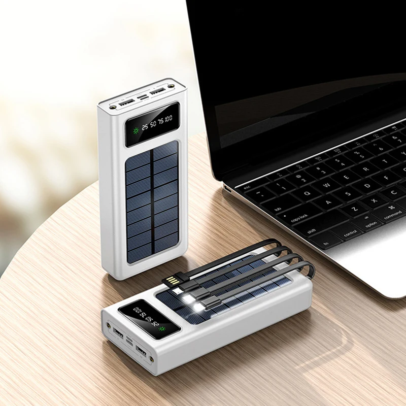 Factory Selling Directly Outdoor Solar Powered Power Bank 30000mAh Large Capacity Mobile Power Bank