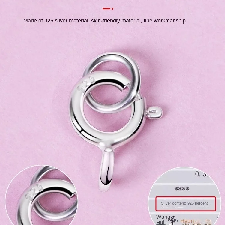 925 Sterling Silver DIY Accessories Necklace and Bracelet Spring Lobster Clasp-Plated Craft for Jewelry Making Packaged in Bag