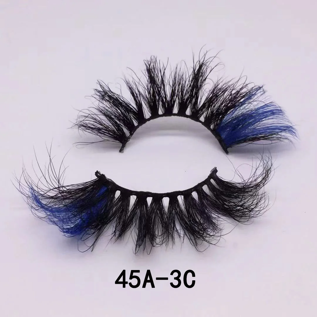 3D Mink Eyelashes Colorful 100% Mink Lashes Mix Color Pink Blue Red White False Eyelashes Fluffy Soft Mink Eyelashes