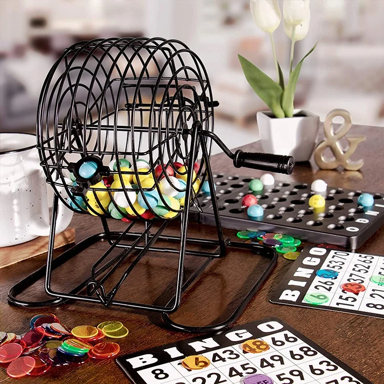 Professional Metal Cage Plastic Master Board Bingo Ball Cage Game Set Bingo Cage Drinking Board Balls Set for Kid Adults Party