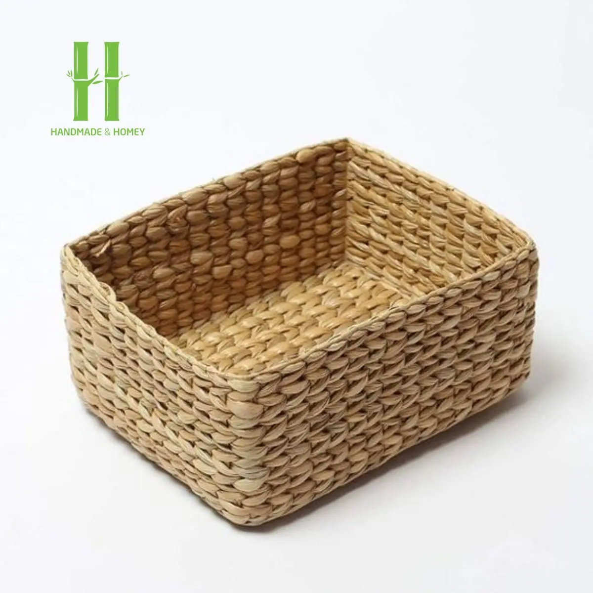 Hot Choice Set Water Hyacinth Storage Basket  OEM Designs Customize Boho Storage Basket from HNH Craft Manufacture Directly