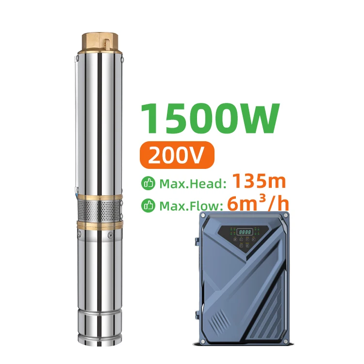 
4-дюймовый AC DC 200 Вольт 1.1KW 1.3KW 1.5KW мини погружной водяной насос высокого давления с Поплавковым переключателем 