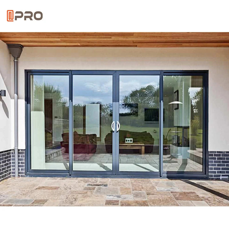 APRO aluminium double tempered glass sliding doors high quality energy efficient sliding door