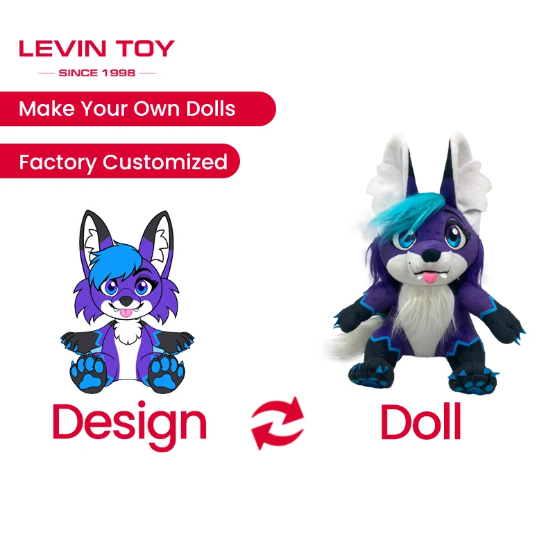 2024 New cartoon Soft Stuffed Wolf Plush Toy,with high quality from manufacturer