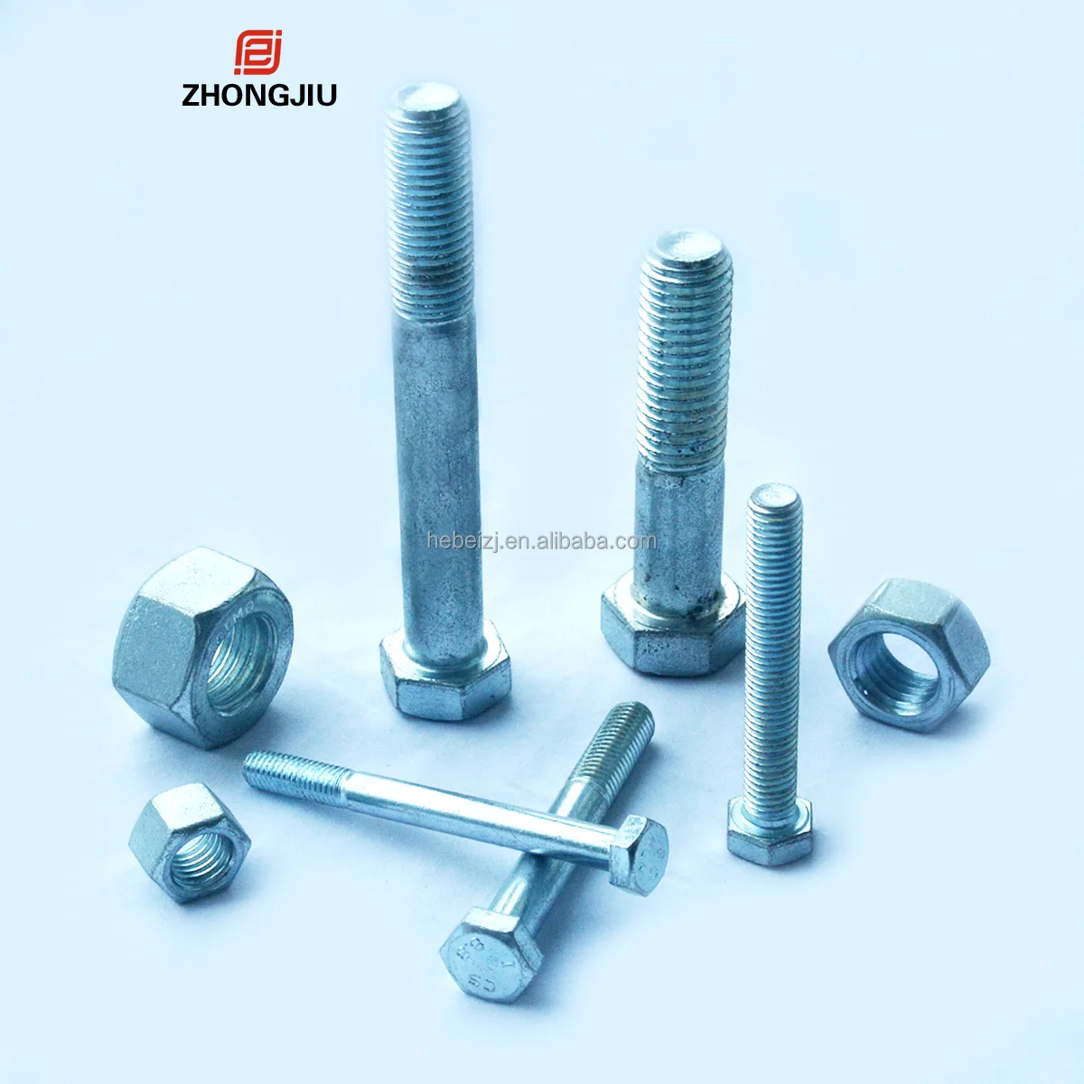 High Quality Galvanized Steel Hex Bolts Nuts DIN933 M10 Size with Carbon Alloy Material M4 Thread 20/25mm Length Hex Head Bolts