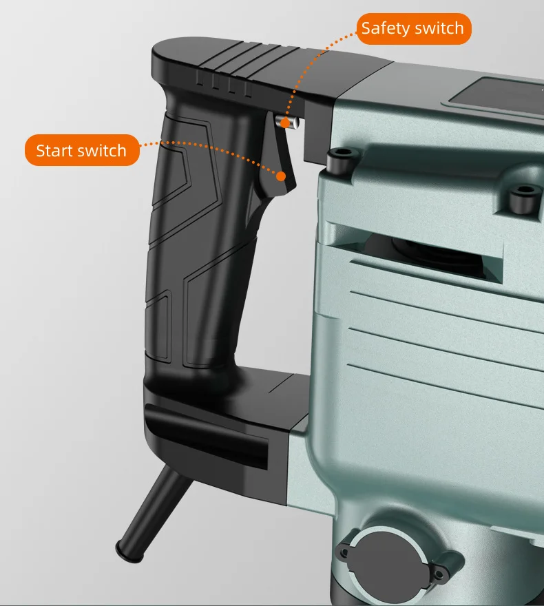 220V Heavy Duty Jack Hammer Electric Pick 1600W High Power Concrete Breakers Rotary Demolition Drill