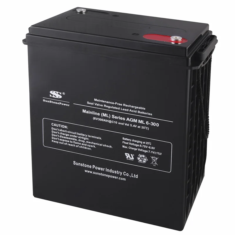 Sunstone Free Maintenance 6V 300AH AGM Battery Deep Cycle Home Lead Acid Solar Inverter Chinese Factory Energy Storage Batteries