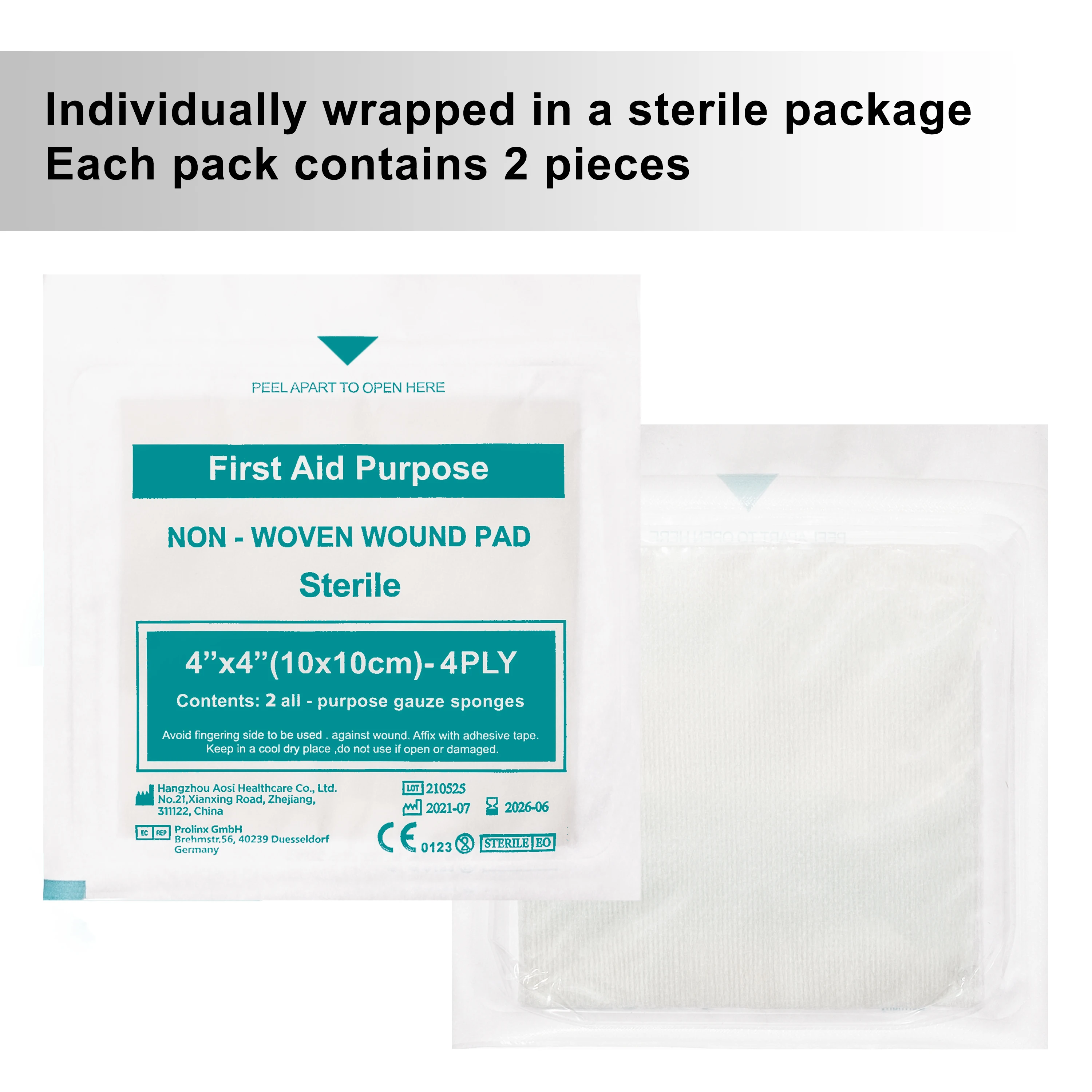 factory cheap price medical compresses sterile disposable wound pad swab non woven gauze swab