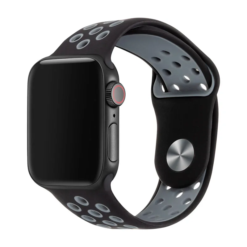  Эластичный дышащий силиконовый спортивный ремешок для apple watch с ремешком на запястье 42/38/44/40 мм Универсальный series