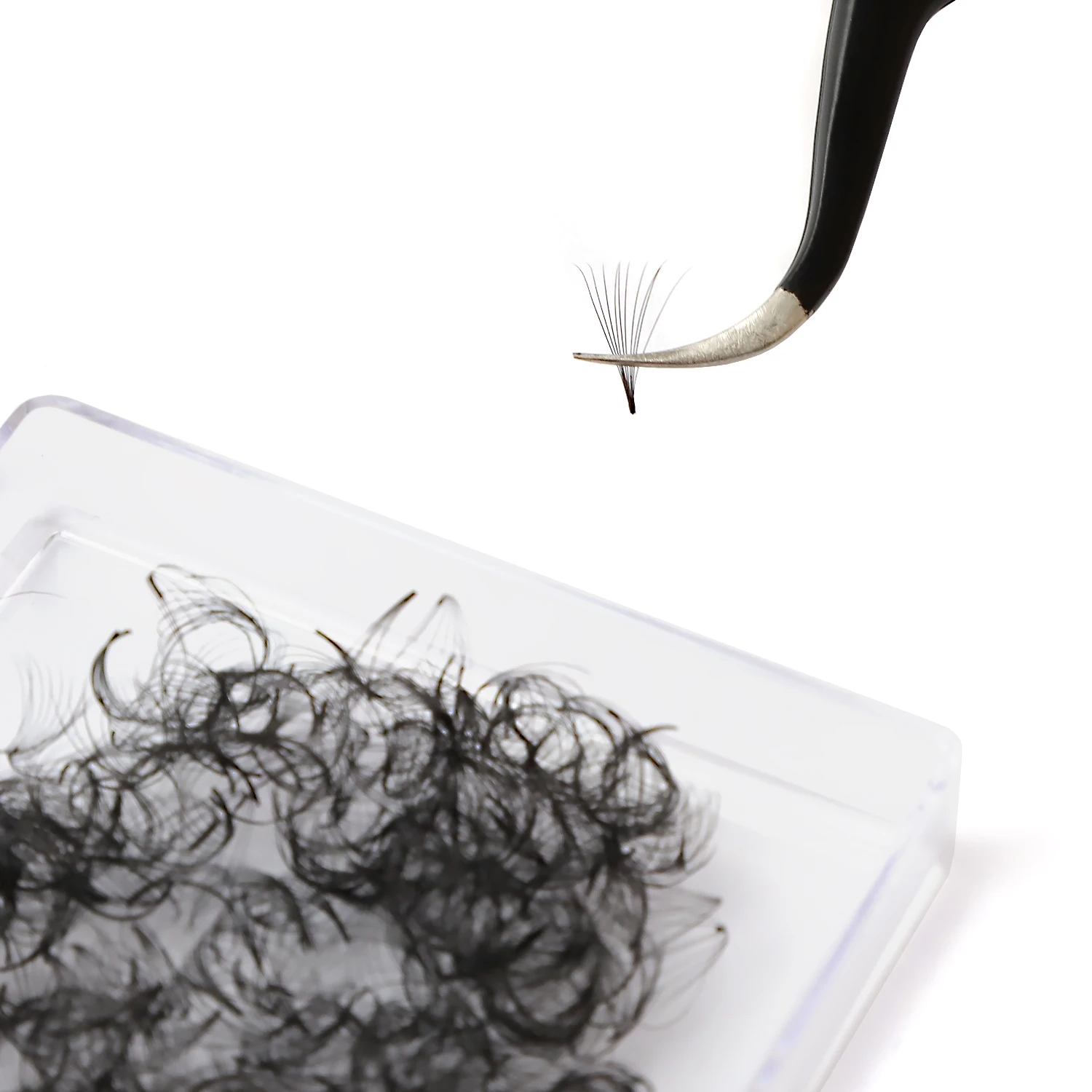 OEM Private Label Lashes Tray for Premade Loose Fan Lashes Wispy Loose 1000 Pre Made Fans Eyelash Natural Long from 8mm to 18mm