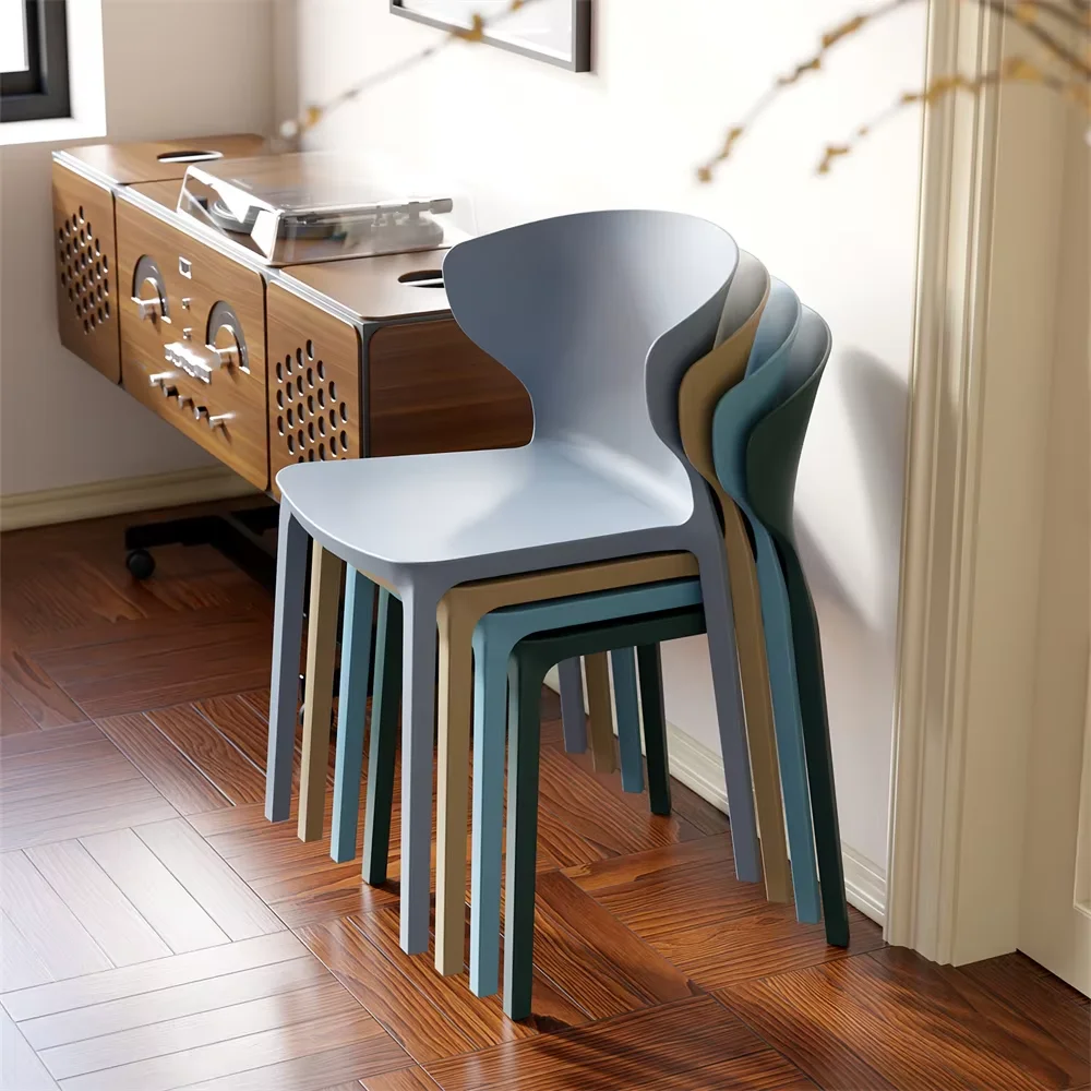Modern Simple Dining Chair Nordic Home Network Red Plastic Leisure High Quality Chair Stackable Plastic Chair