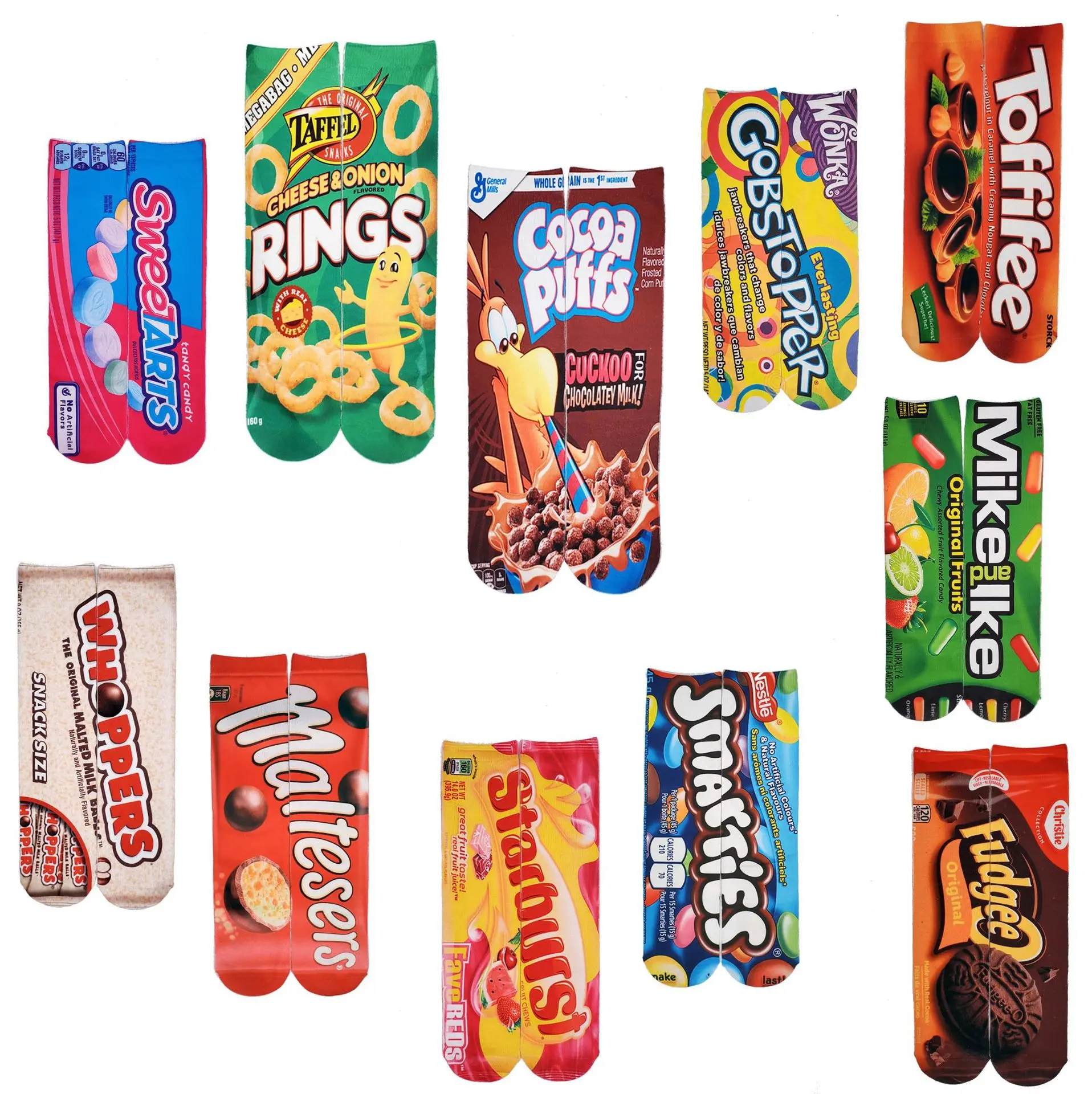 Cheap Ankle Socks Funny Novelty 3D Candy Lollipop Socks  Customized Sublimation Print Socks