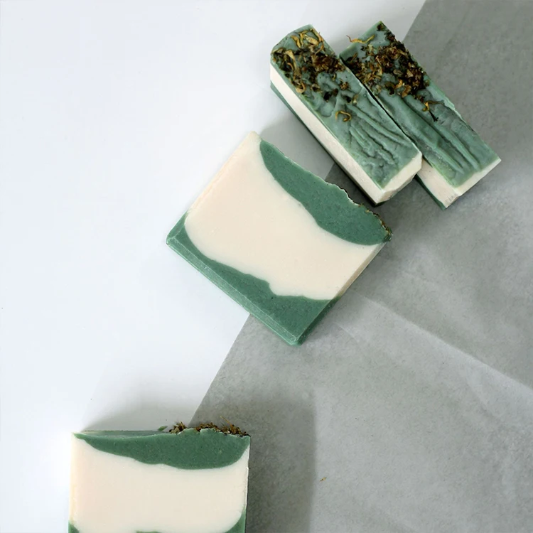 KOUNISH Private Label Premium Fragrance Smell Handmade Soap Custom Deep Cleaning Matcha Soap