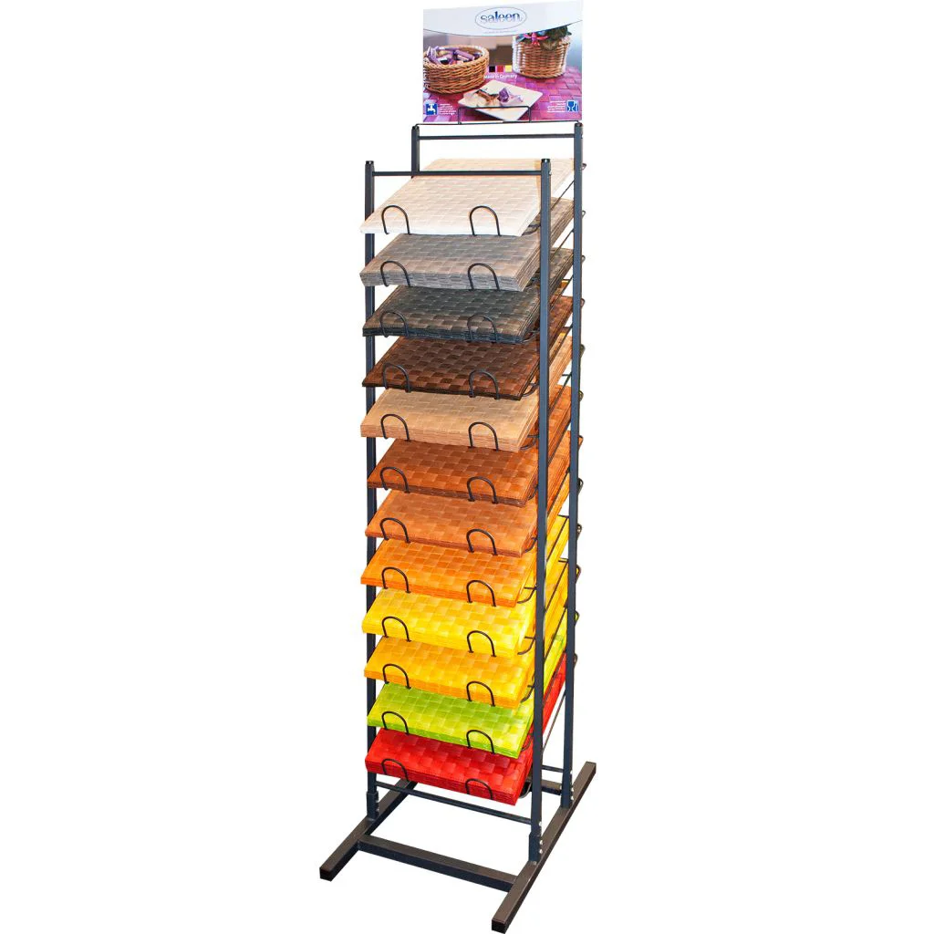 RUIMEI Place Mat Display Rack For Shops 12 Tiers Display Stand For Table Mats Placemat,Metal Display Racks fro Retail Store