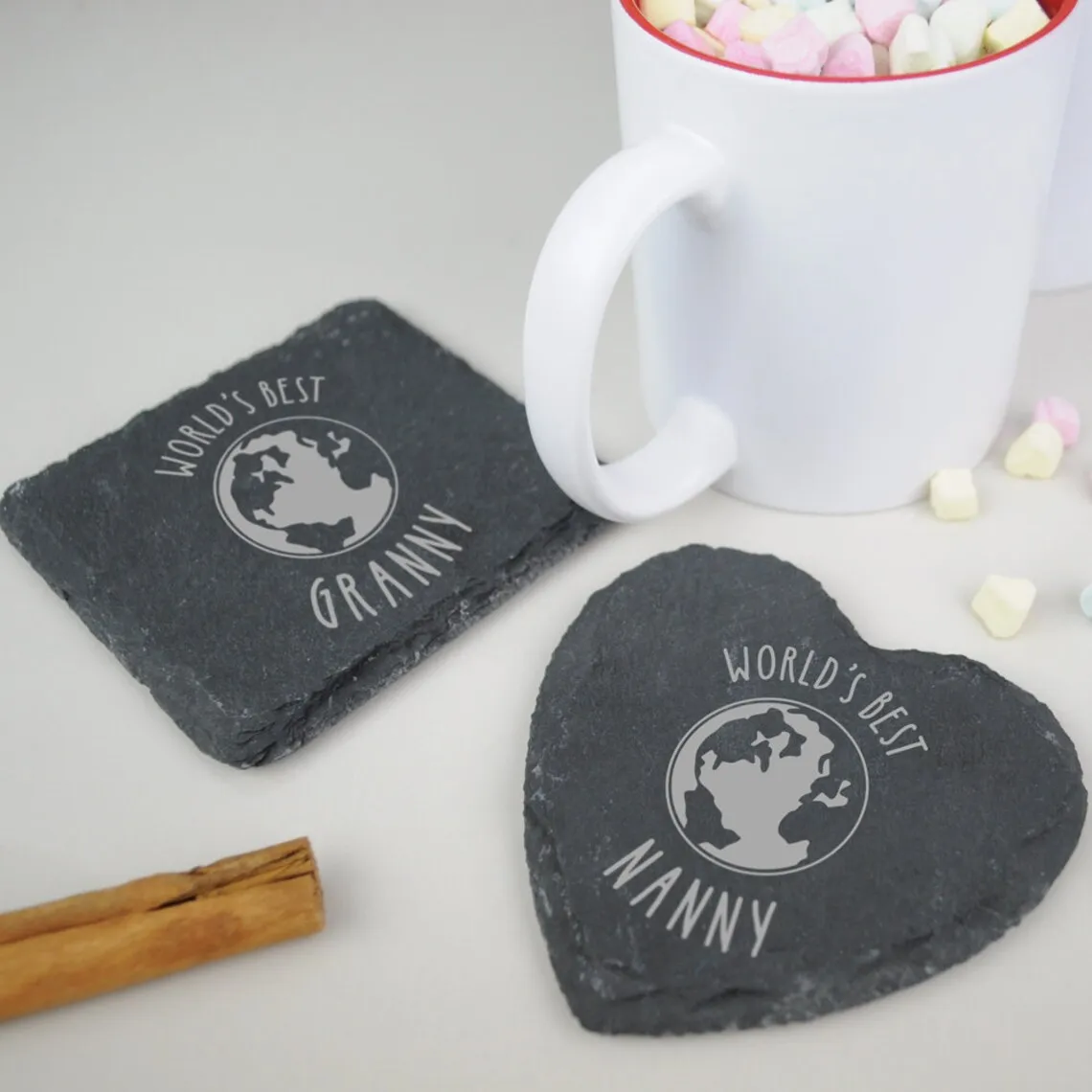 8 Pieces Slate Coasters Set Washable for Glasses with Holders Coasters for Labelling Coaster 3 Styles to Choose