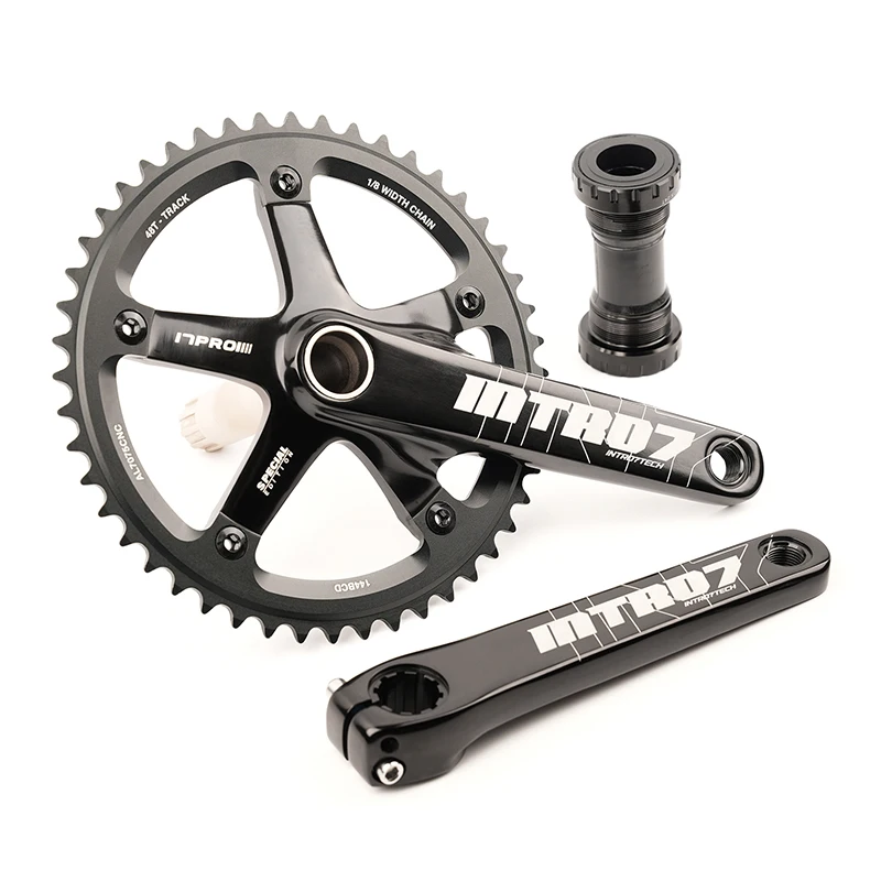 PC017 Fixed Gear Bicycle Freewheel Crankset Integrated CNC Hollow Crank Track Cycle Parts Single Speed Chainwheel