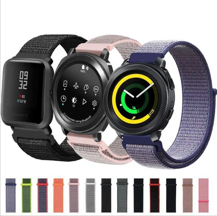
Popular changeable interchangeable nylon loop watch strap for smart watch bands 