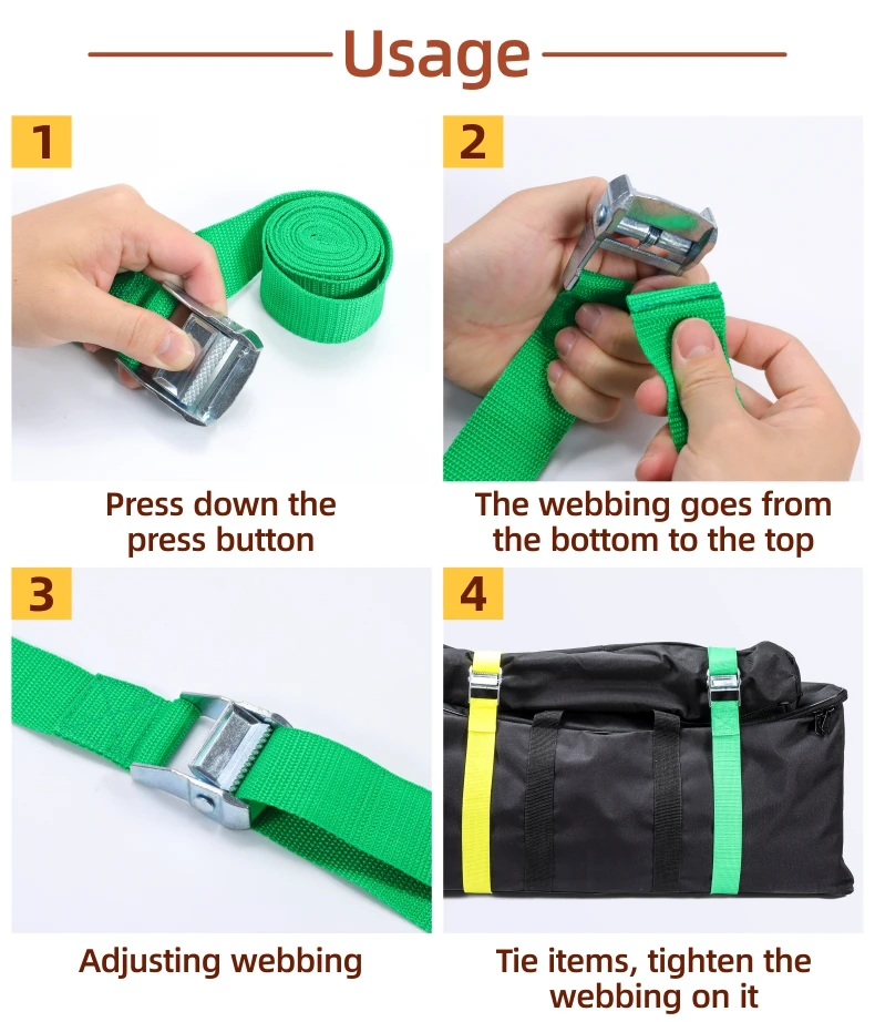 Cam Lock Buckle Straps Cargo /storage Strap Made Of Ultra-Strong Webbing  Offer Robust Tensile Strength And Durability