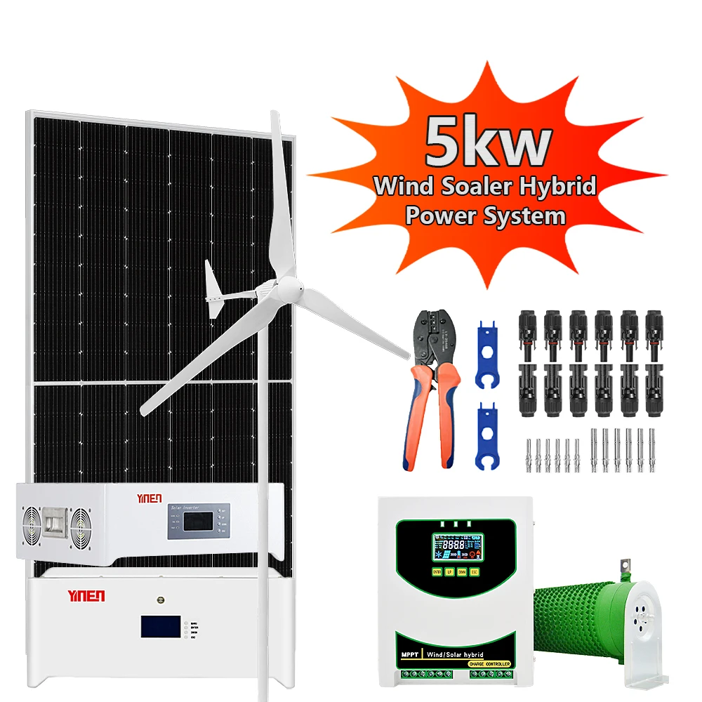 Windmill wind power system 3kw horizontal axis wind turbine solar hybrid system for farm household use