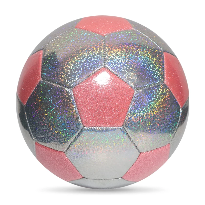 pink /blue silver glitter  Machine Stitched Professional Soccer Football Training Balls Size 5