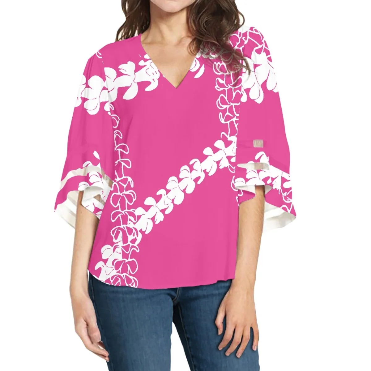 Puakenikeni Style Custom Design Chiffon Top Manufacturers Direct Light Soft Clothing Casual Comfortable And Breathable Clothing