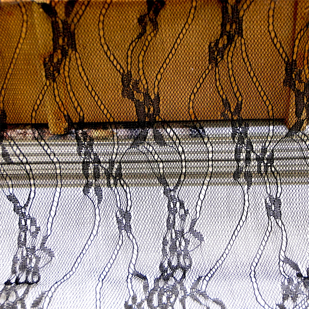 Пикантные черные ресницы ткань спандекс эластичная кружевная ткань для нижнего белья