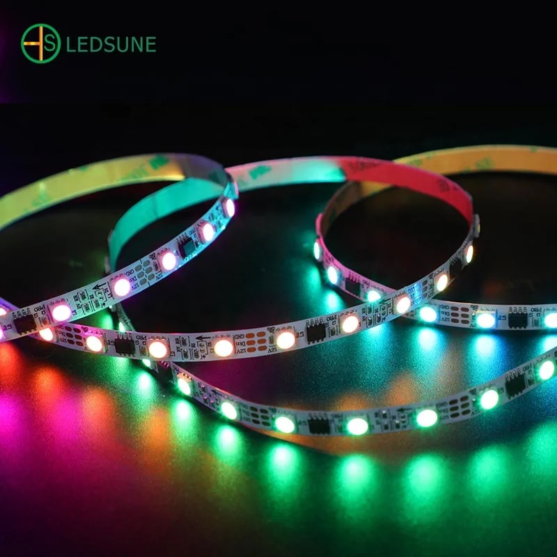 WS2811 8 мм PCB адресуемый RGBIC Dream Color 60 пикселей Magic 12 В цифровой RGB светодиодная лента