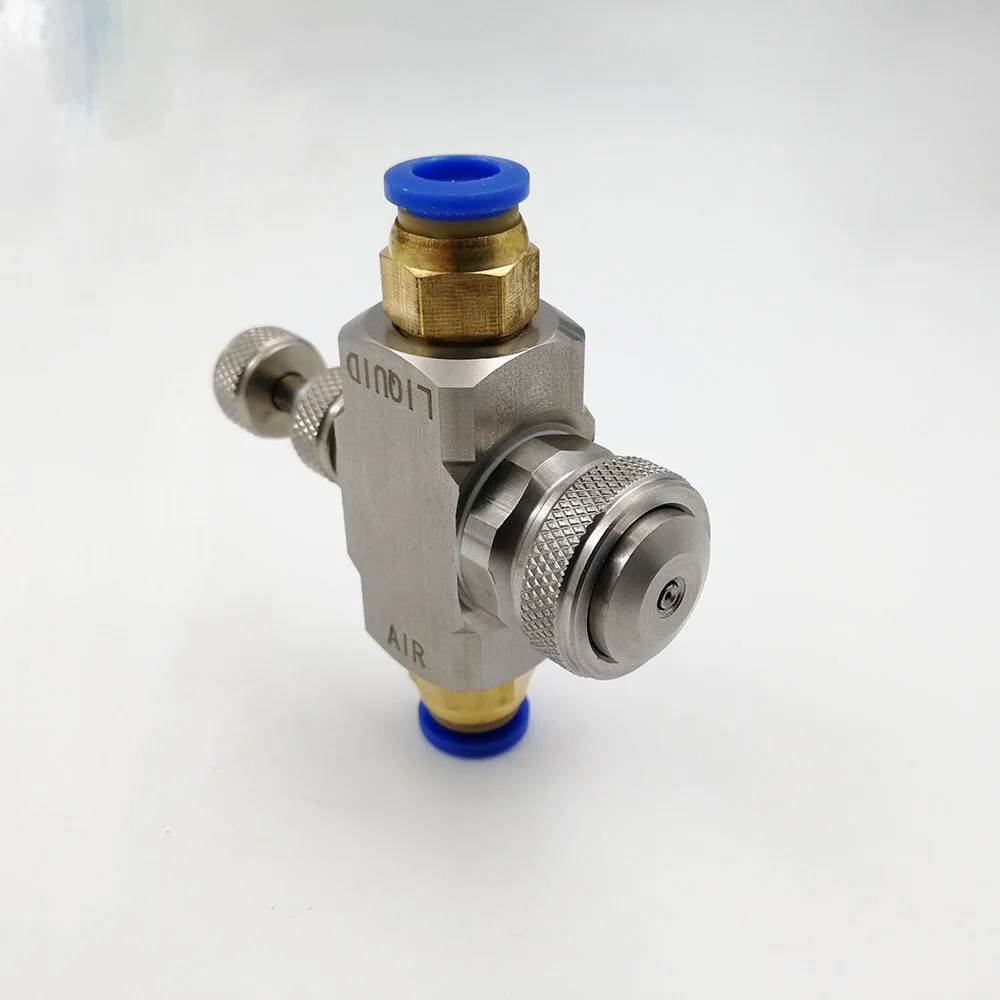 adjustable air water mixing spray nozzle for fruits foggy misting atomizing