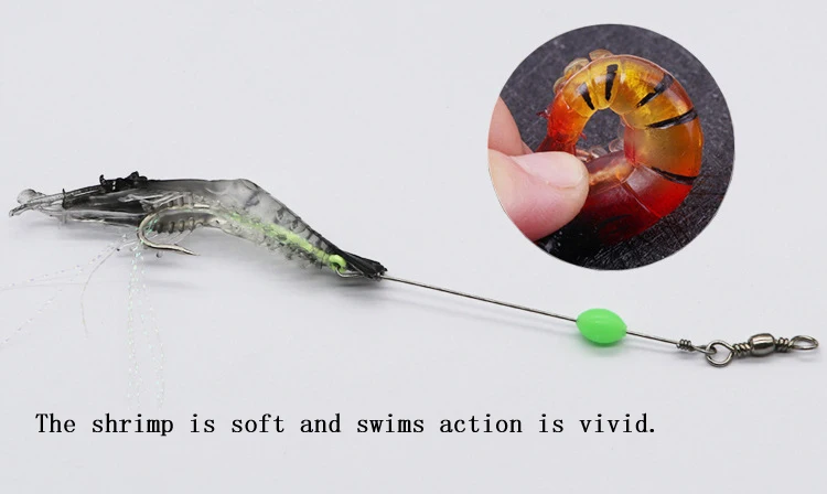 Wholesale Luya Shrimp Bait With Hook Shrimp 8cm/5g Bionic Bait Soft Shrimp