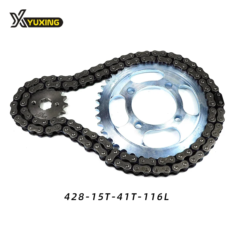 Durable Motorcycle Sprocket And Chain Kit Sets 428 520H Motorcycle Sprocket Chains