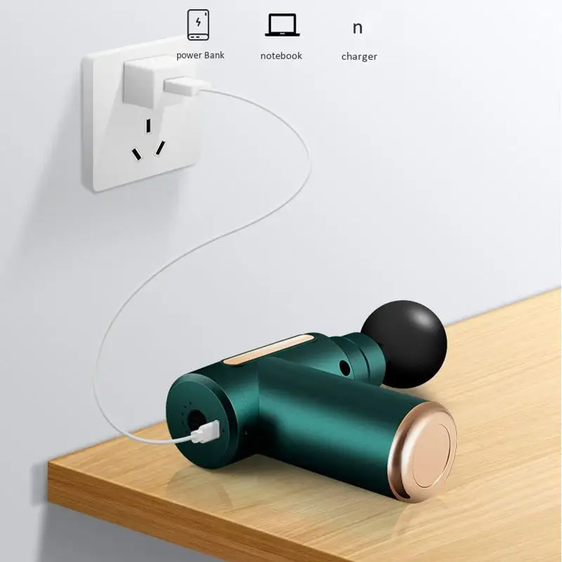 Factory Cheap Price Handheld Mini Black Massage Gun with 6 Speeds & 4 Massage Heads Fast Frequency Vibration Body Muscle Massage