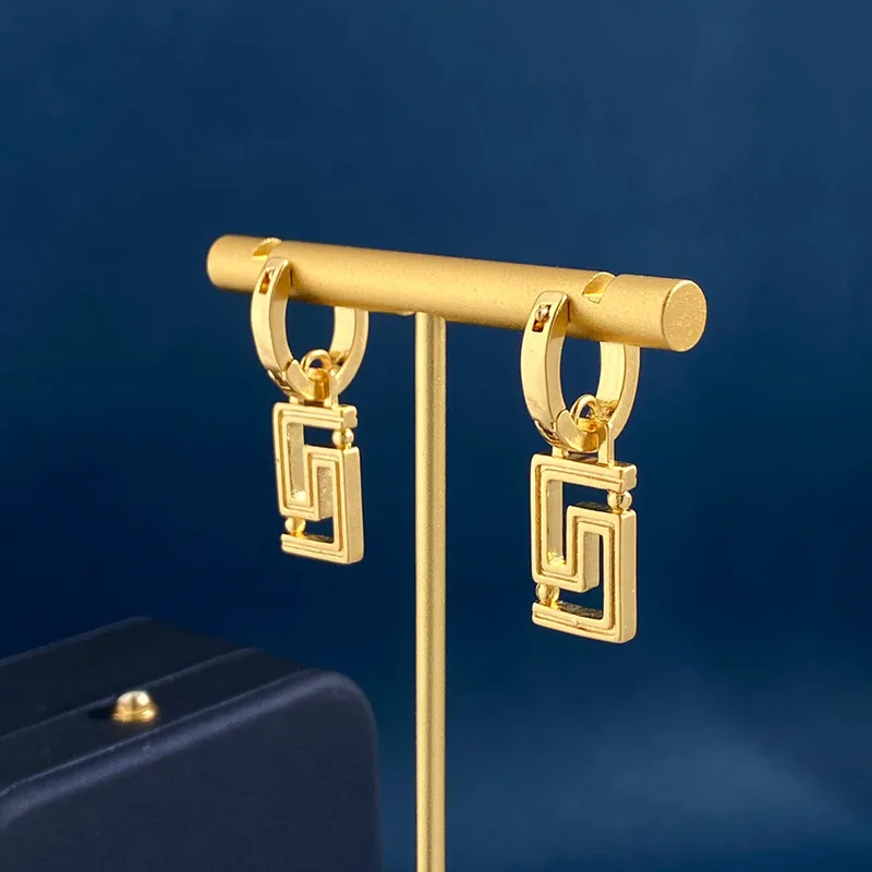 Luxury Vintage Designer Earrings for Women New Luxury Brand Copper-Plated Real Gold Jewelry