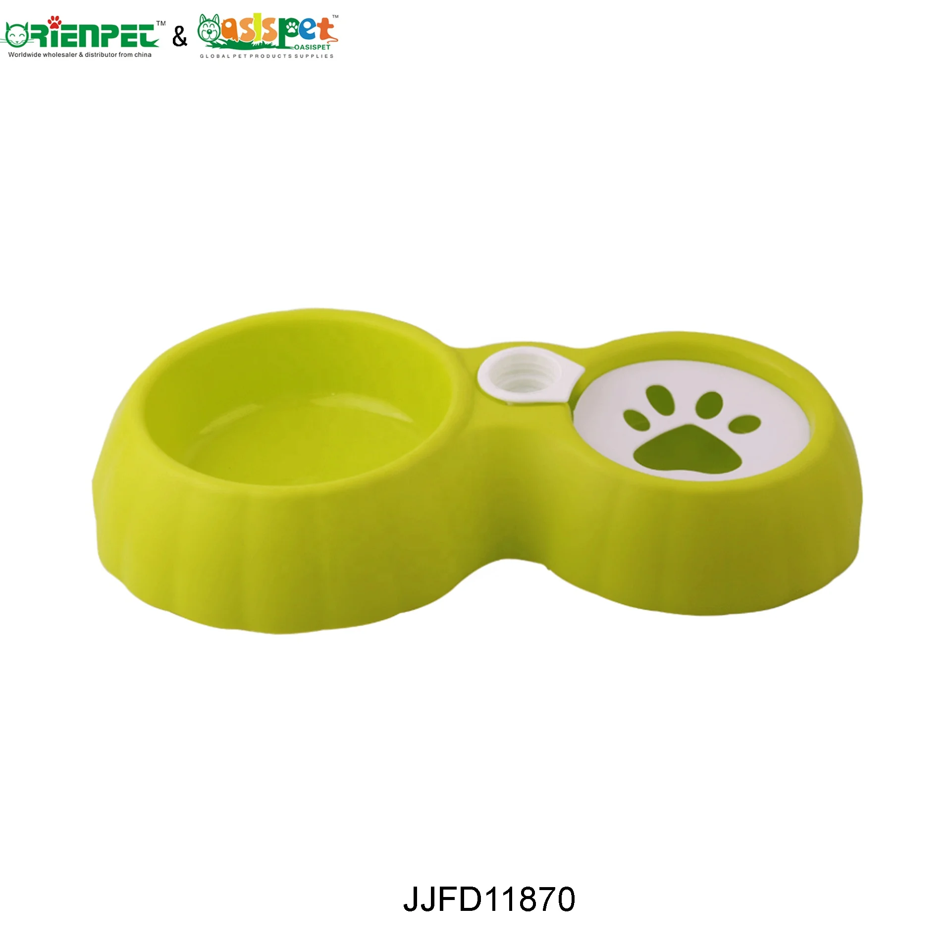 ORIENPET & OASISPET Pet Plastic Pumpkin shaped double bowl JJFD11870 pet feeder Pet products