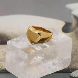 Ins/модное кольцо из нержавеющей стали для женщин 18 K позолоченное с