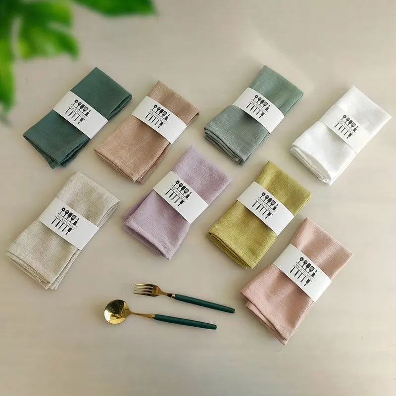 Aamzon Cotton Washable Linen Table Dinner Cloth Napkin Home Hotel