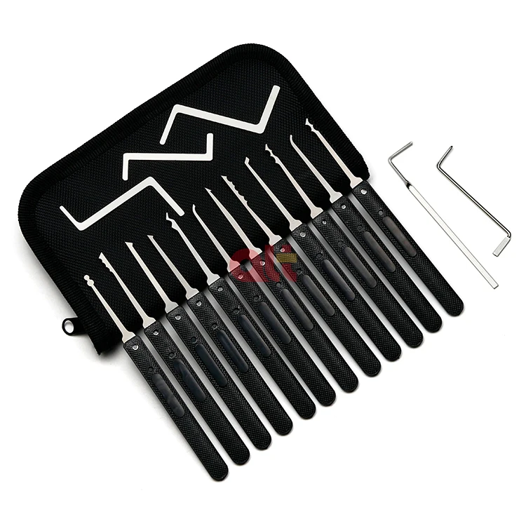 locksmith common 17 pieces lock pick set quick lock opener, oem locksmith practice lock picking starter kit