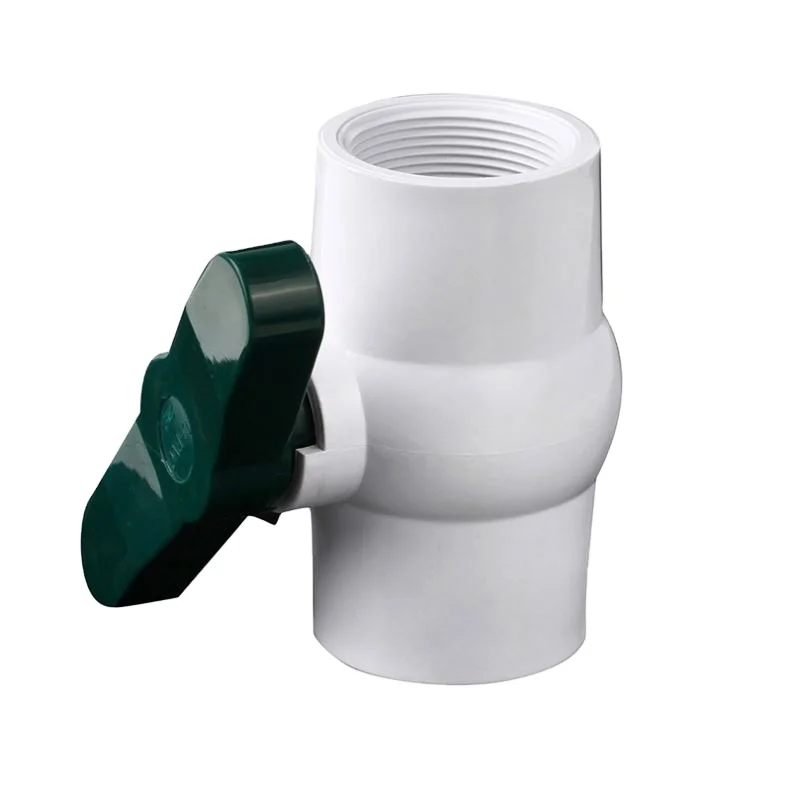 Chinese high-quality supplier dark green handle white body large size PVC ball valve suitable for agricultural irrigation