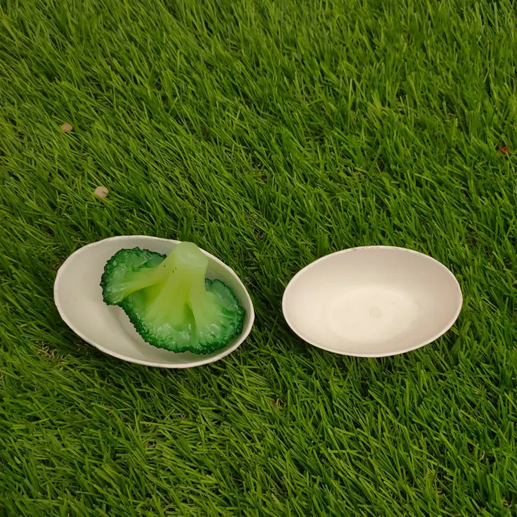 Eco Friendly Bagasse Chicken Egg Shape Sauce Dishes