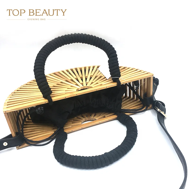 
Wholesale women handmade handbag wooden shoulder straw bag purse bamboo clutch handbag 