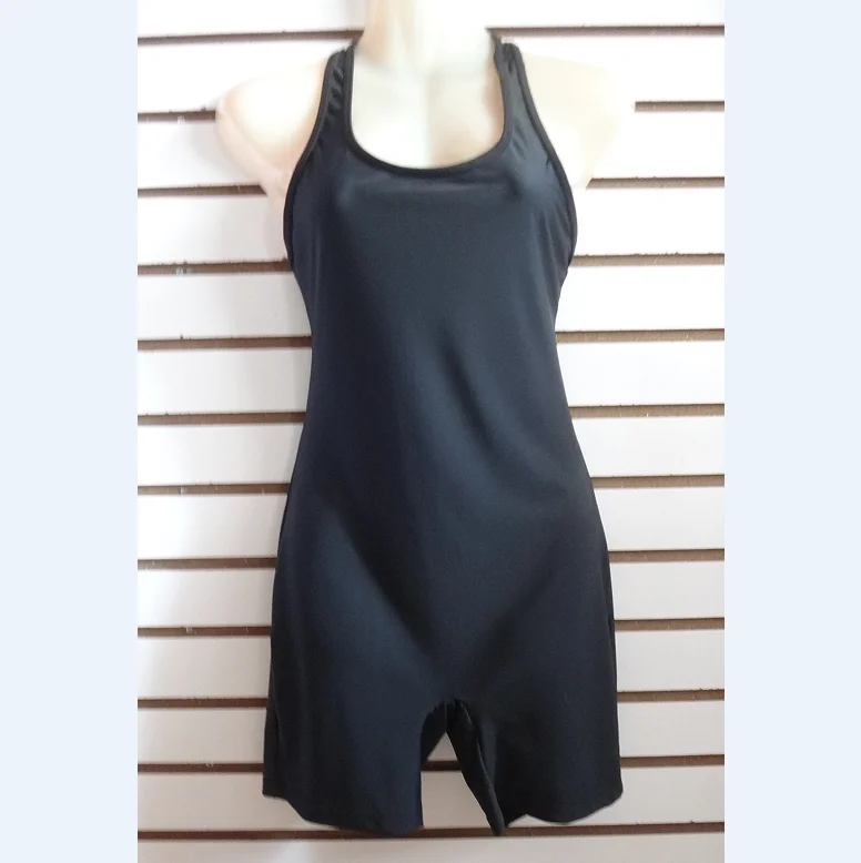 Customized Teen Swim Team Race One-Piece Swimwear Professional Sport Training Nylon Shark Skin Blue Swimsuit with Pants