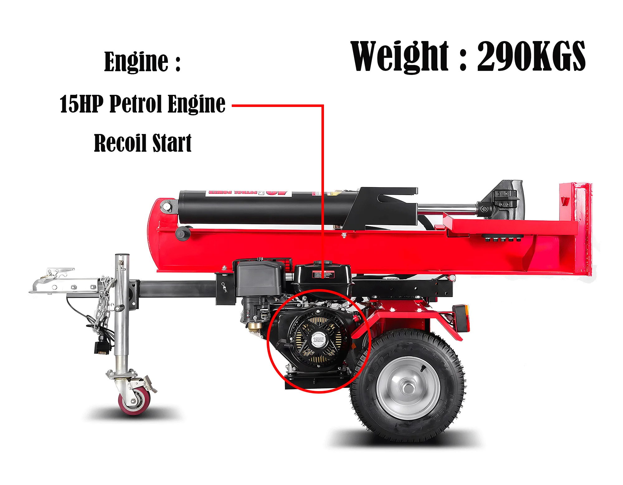 Super Durable 22T Log Saw Firewood Processor  Wood Log Splitter 7 HP Hydraulic Splitting Gasoline Log Splitting Machine