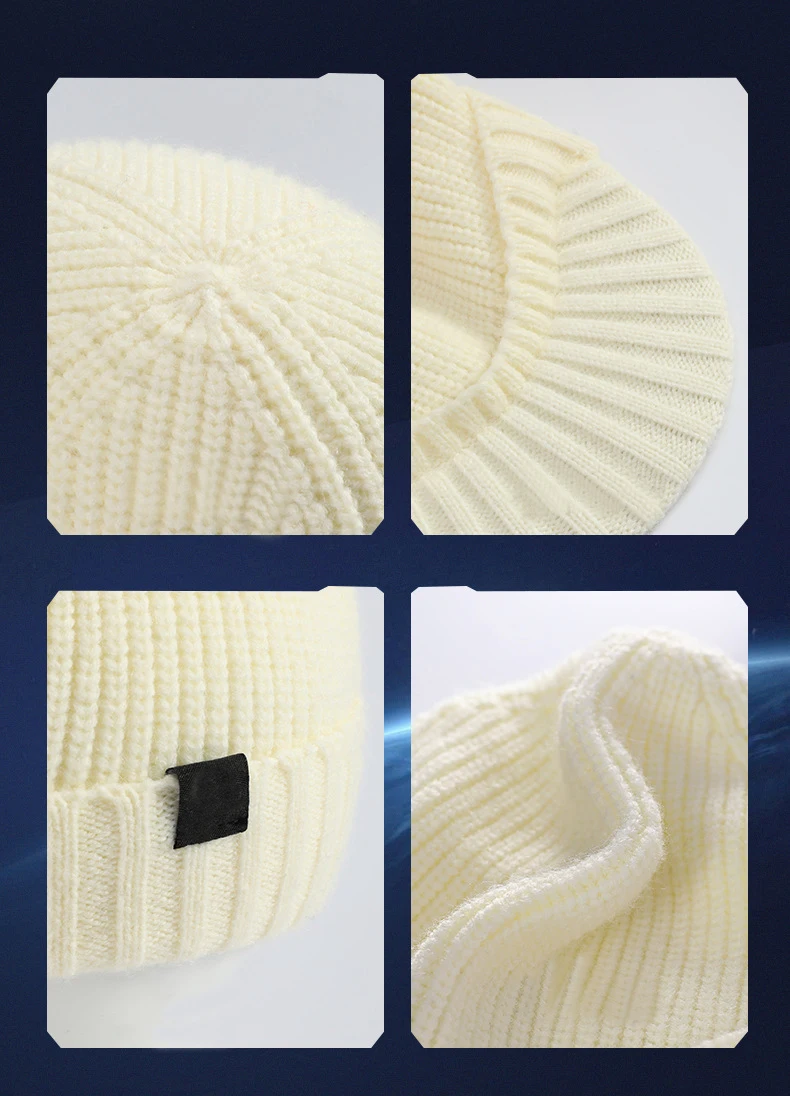 2023 Acrylic Classic Winter Beanies with Visor Thick Cable Knit Baseball Hats Ski Hat Soft Solid Colors Warm Men Beanies Caps