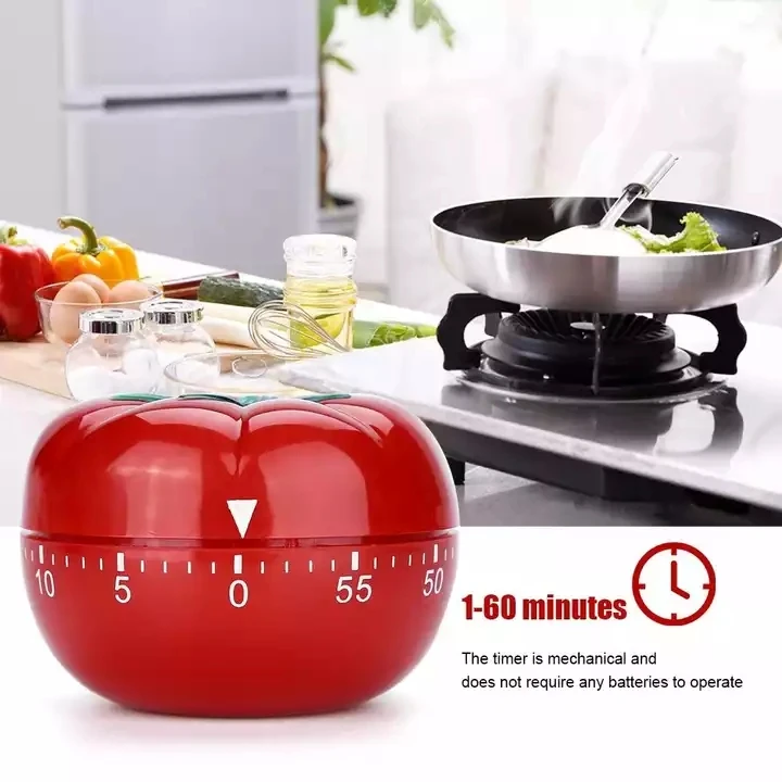 Mechanical Cooking Baking Timer Helper Tomato Shape Kitchen Timer Chef Timer Clock With Loud Alarm