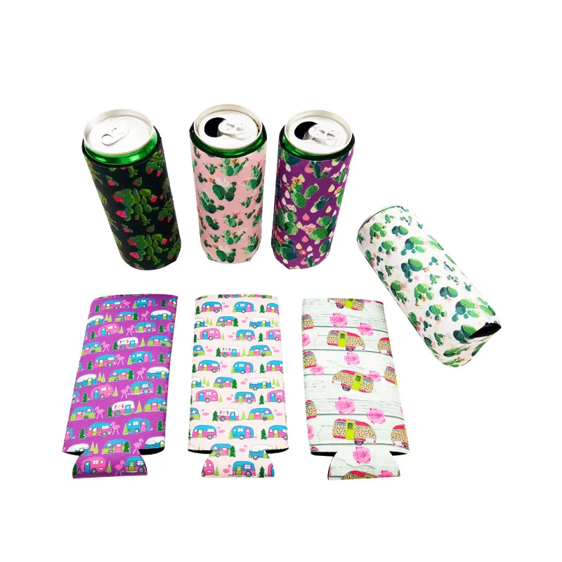 Promotional Sublimation  Advertising Custom Logo Printed Neoprene Beer Can Coozies Insulation Can Coolers